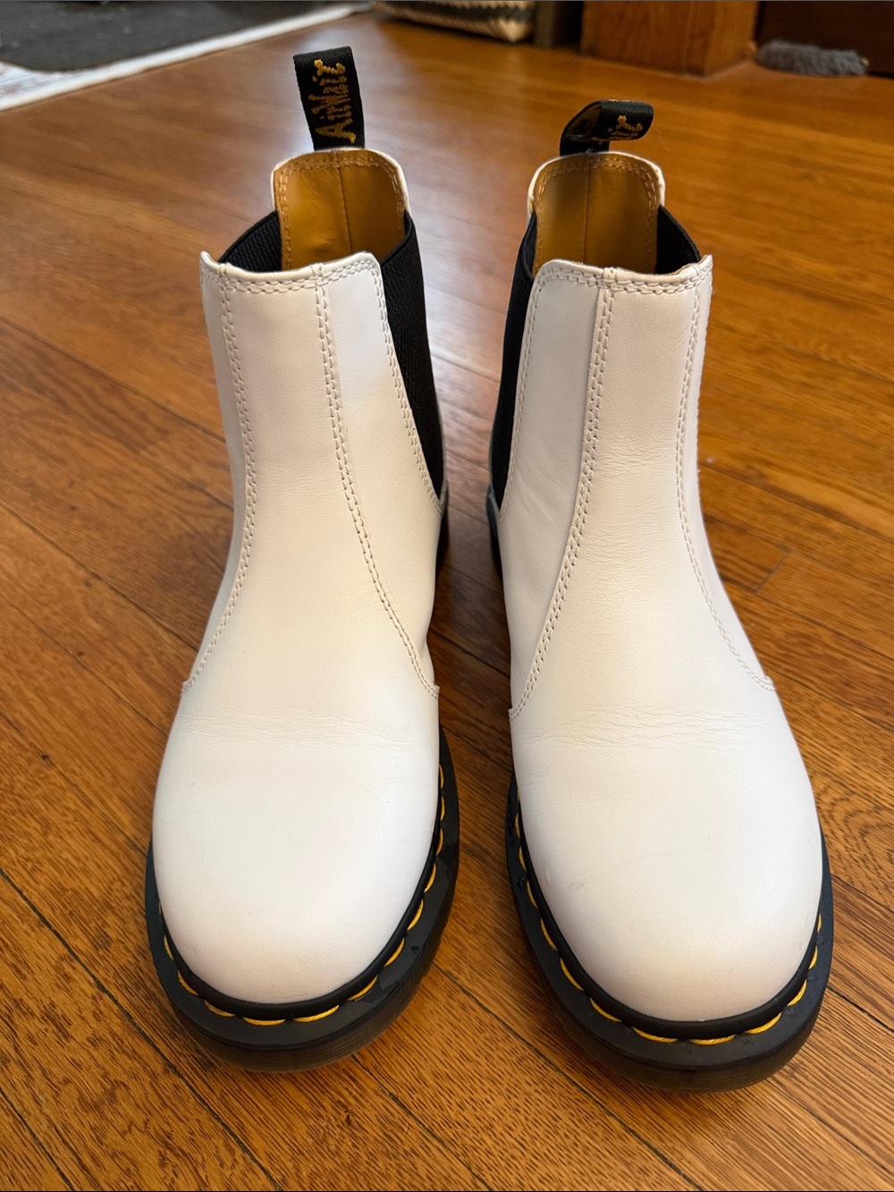 White Dr. Martins 2976 Chelsea Boots Size 10